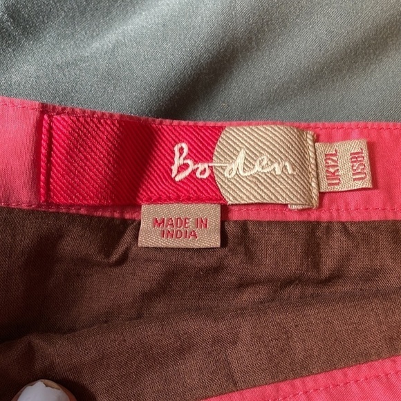 Boden Artsy Appliqué Skirt Boho Brown Pink 8L Floral Full Dot Mixed Feminine - Picture 10 of 16